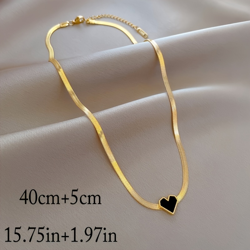 Ladies' Minimalist Golden-Tone Heart Pendant Necklace